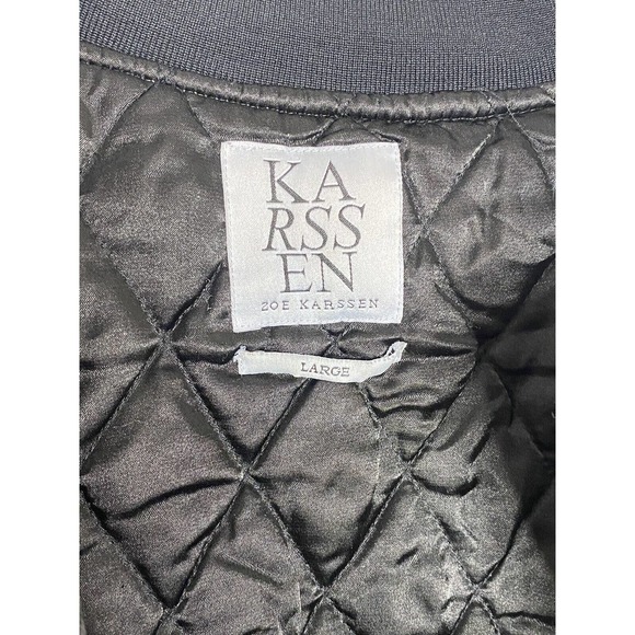 Karssen Zoe Karssen Womens Zip Front Paradise Embroidered Jacket Black Sz Large - Picture 4 of 7